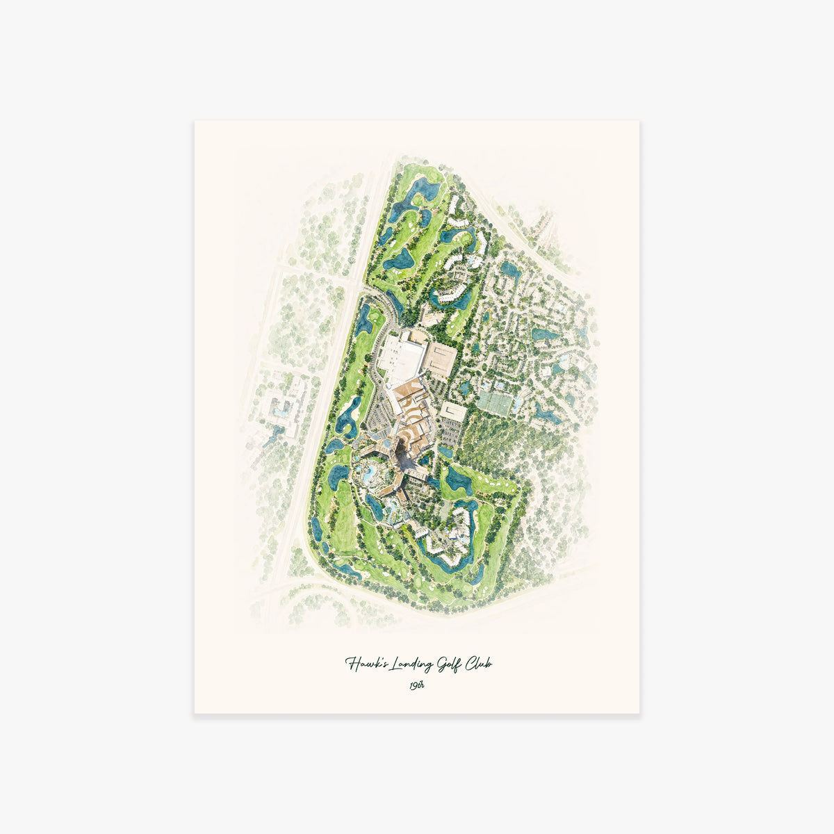 Hawk's Landing Golf Club printed artwork