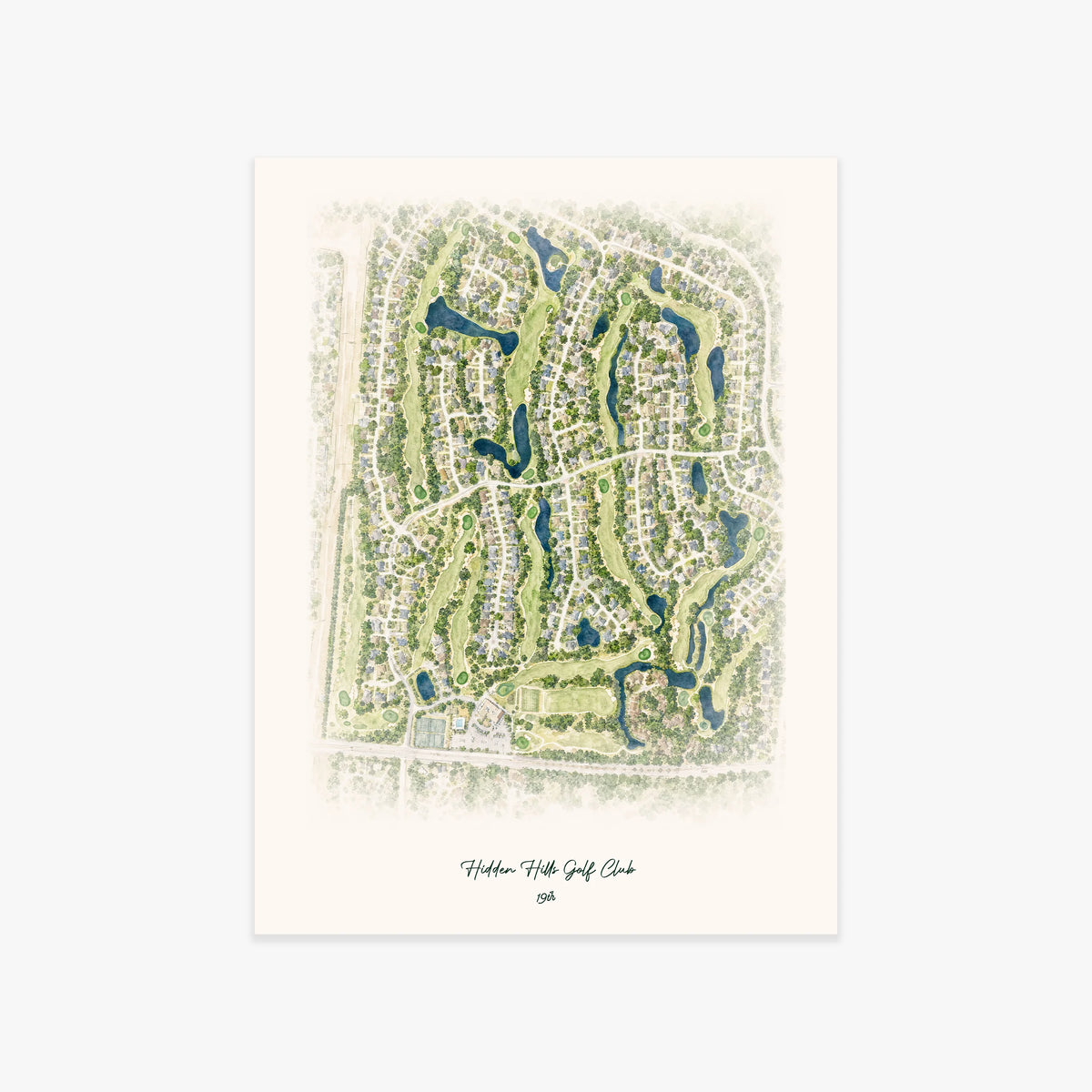 Hidden Hills Golf Club printed artwork