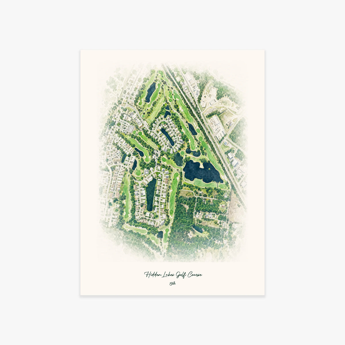 Hidden Lakes Golf Course printed artwork