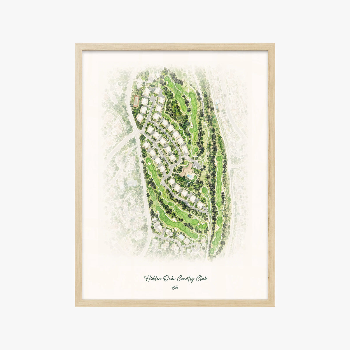 Hidden Oaks Country Club wood frame
