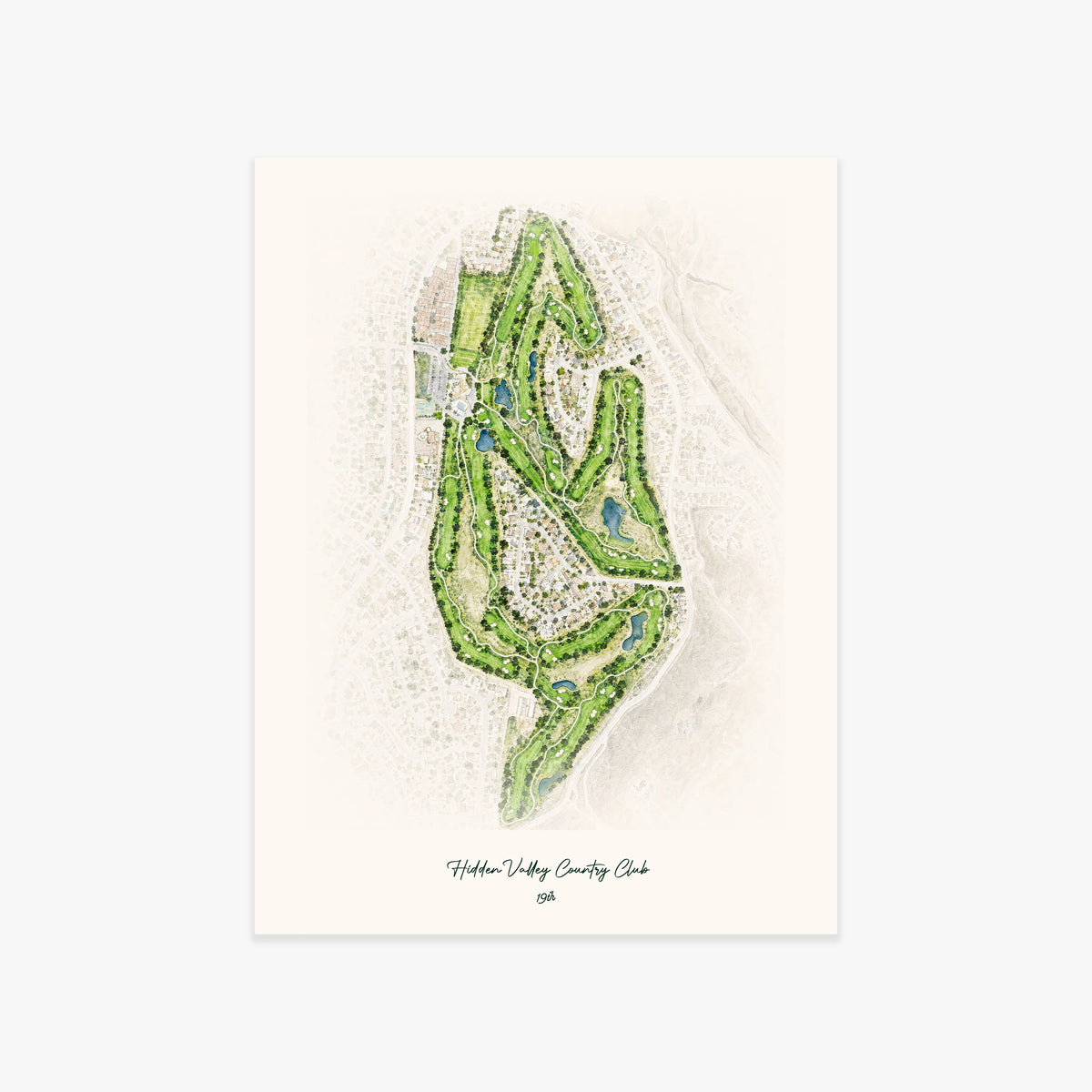 Hidden Valley Country Club printed artwork