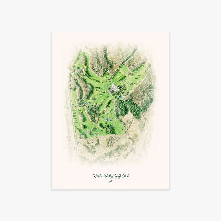 Hidden Valley Golf Club printed artwork