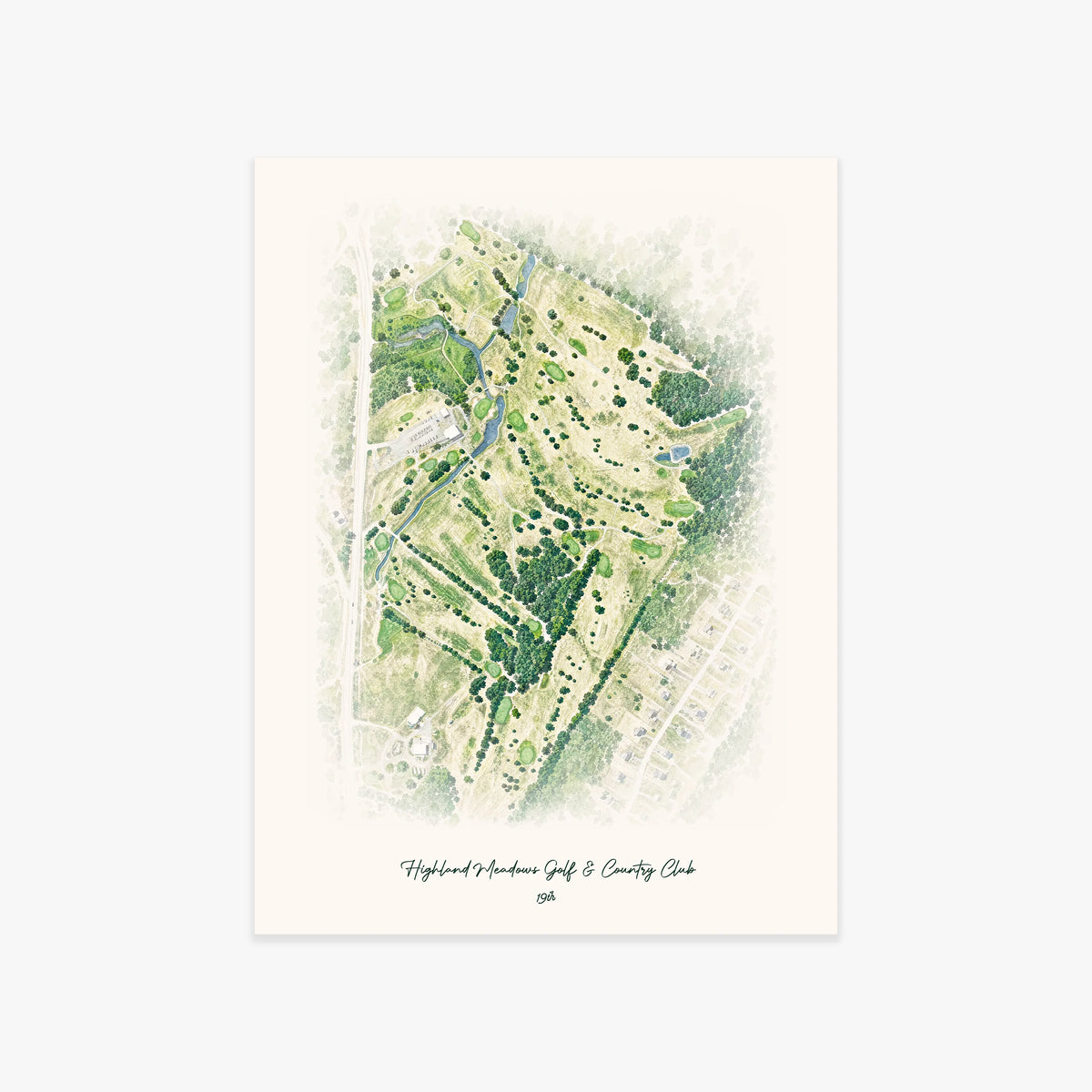 Highland Meadows Golf & Country Club printed artwork