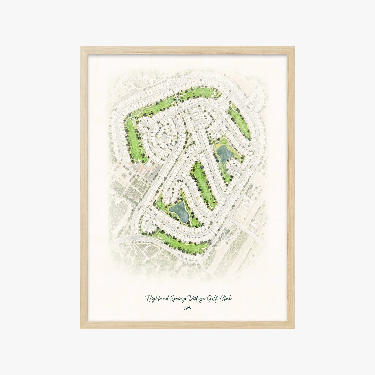 Highland Springs Village Golf Club wood frame
