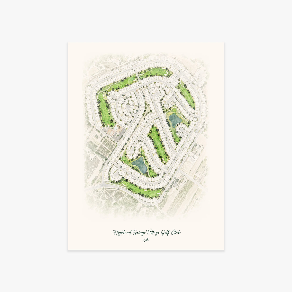 Highland Springs Village Golf Club printed artwork
