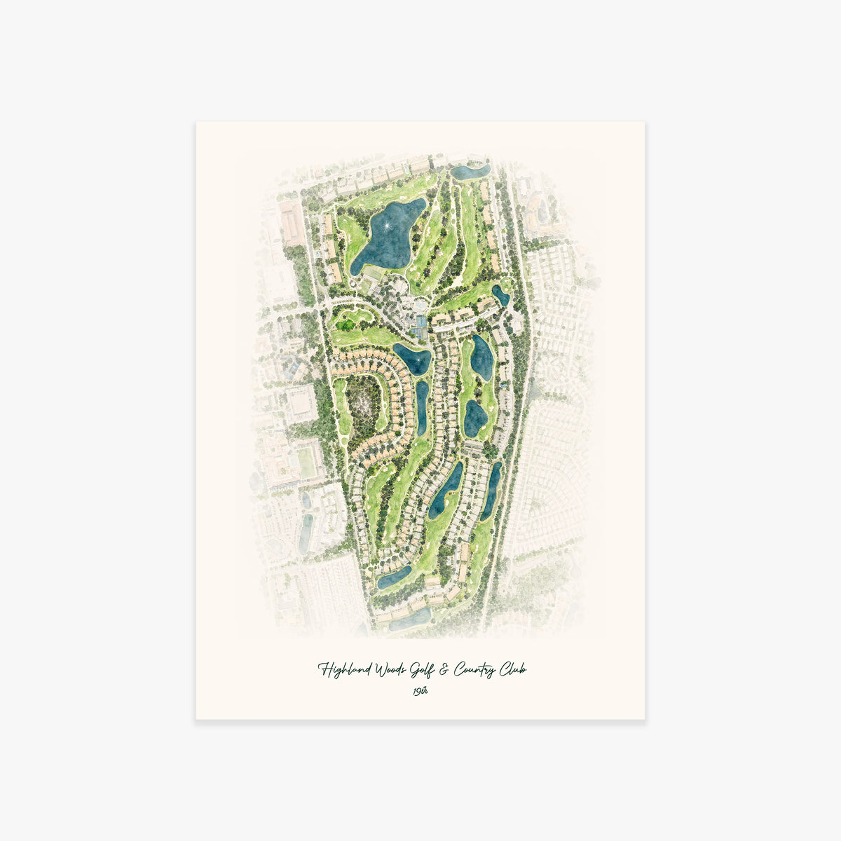 Highland Woods Golf & Country Club printed artwork