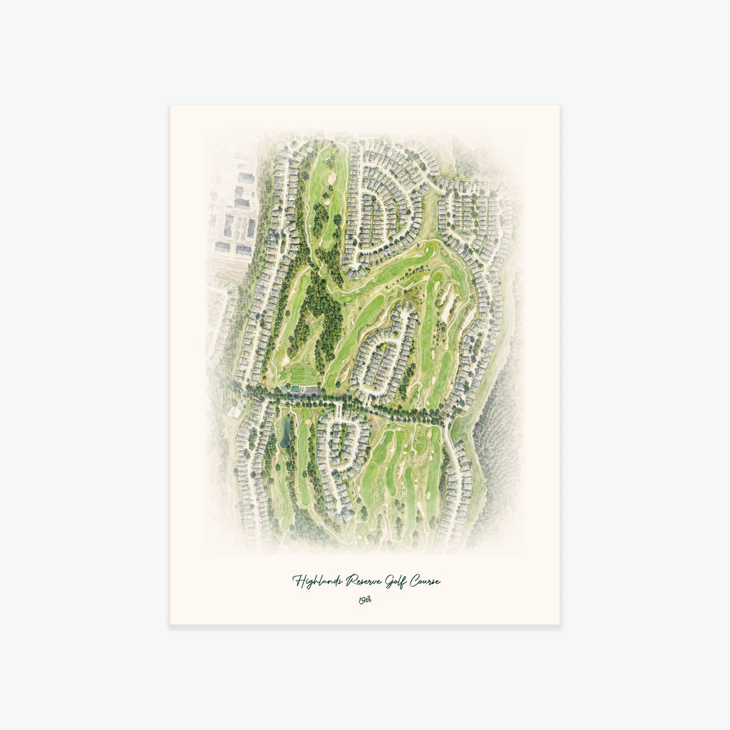 Highlands Reserve Golf Course printed artwork