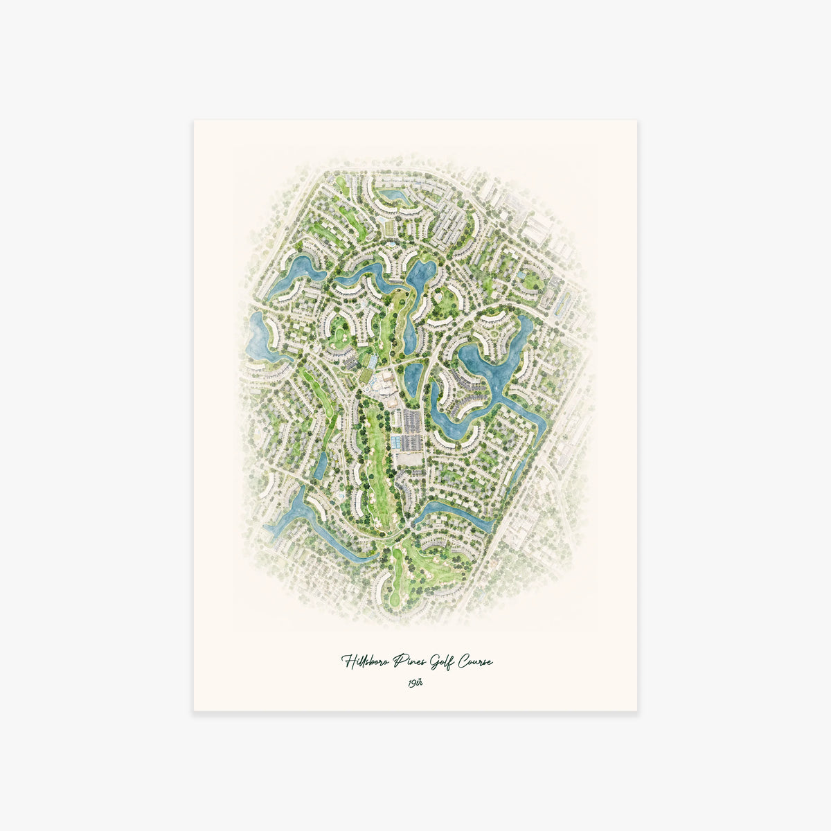 Hillsboro Pines Golf Course printed artwork