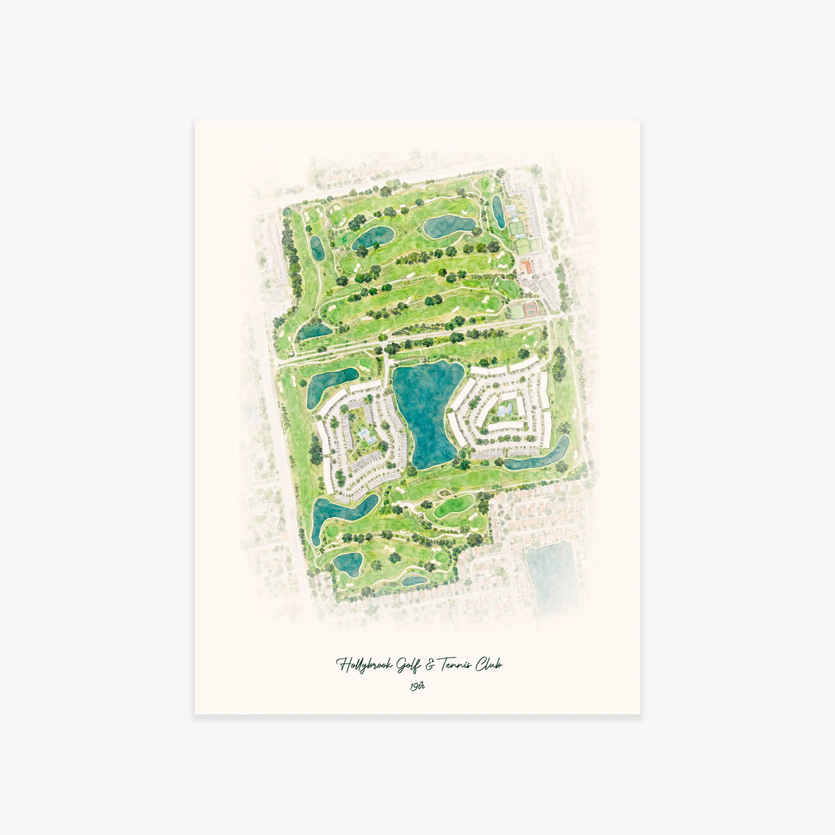 Hollybrook Golf & Tennis Club printed artwork