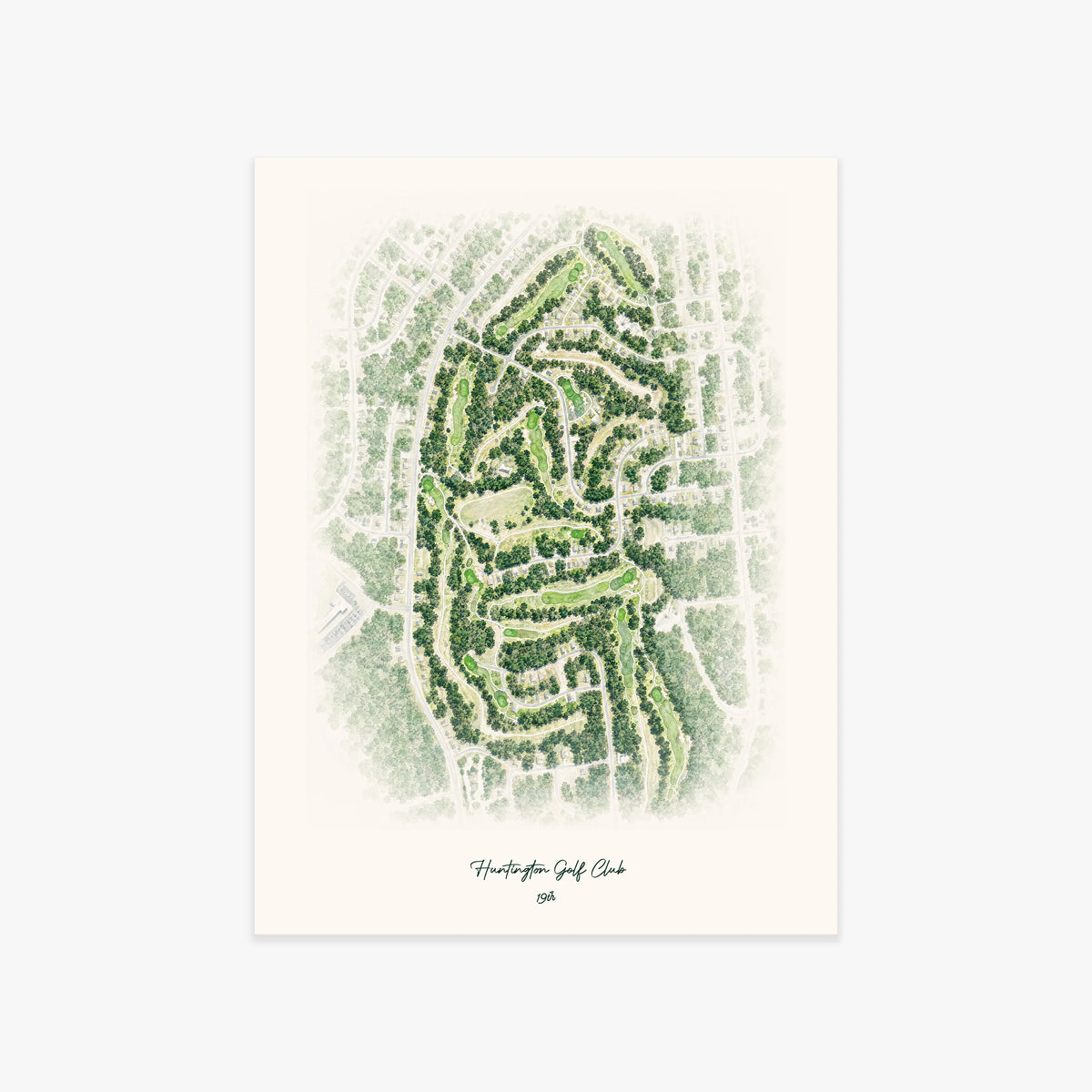 Huntington Golf Club printed artwork