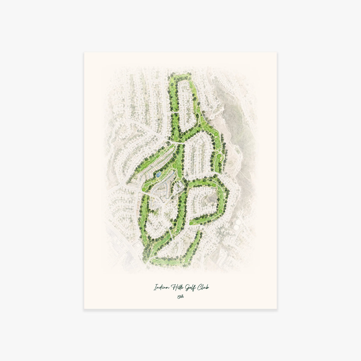 Indian Hills Golf Club printed artwork