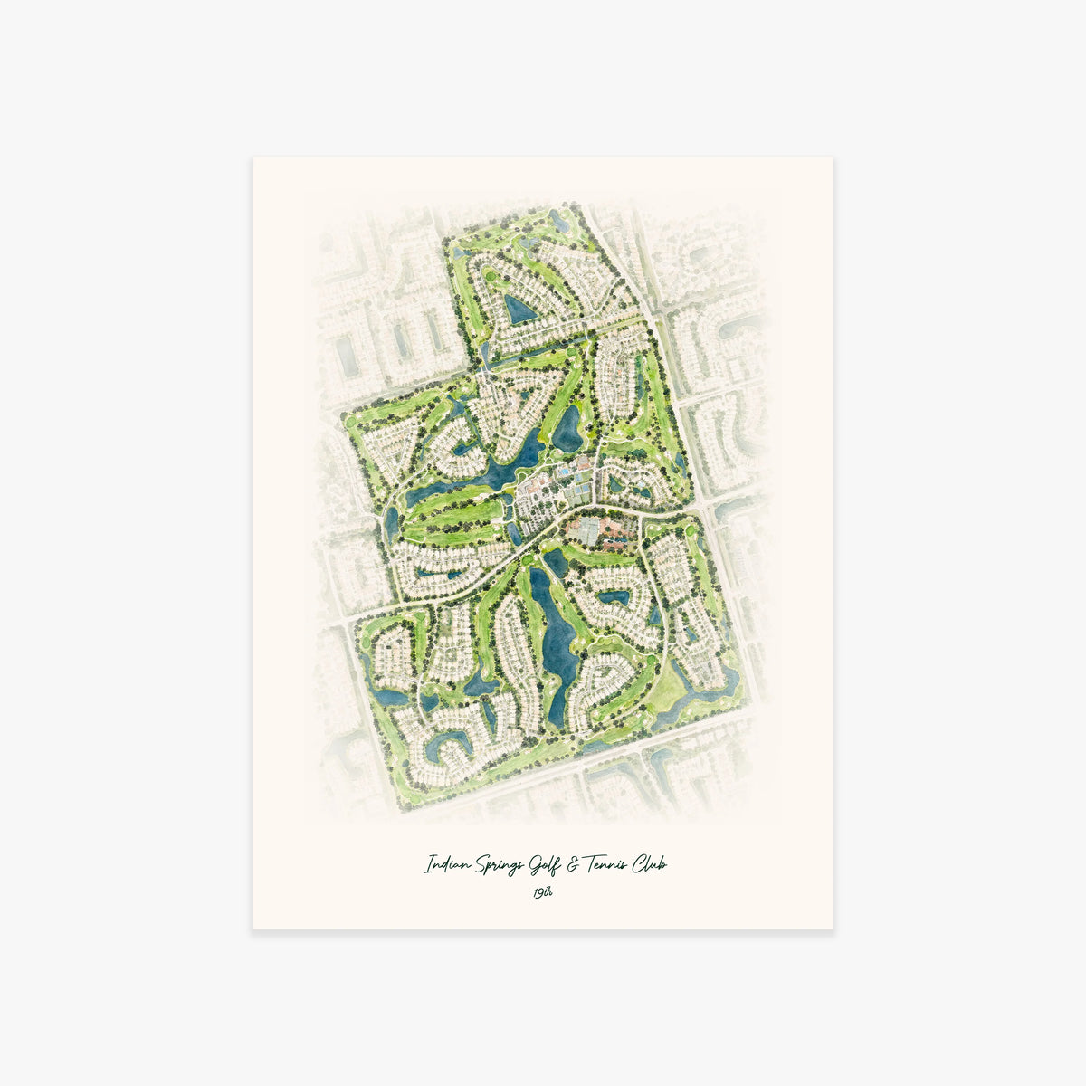 Indian Springs Golf & Tennis Club printed artwork