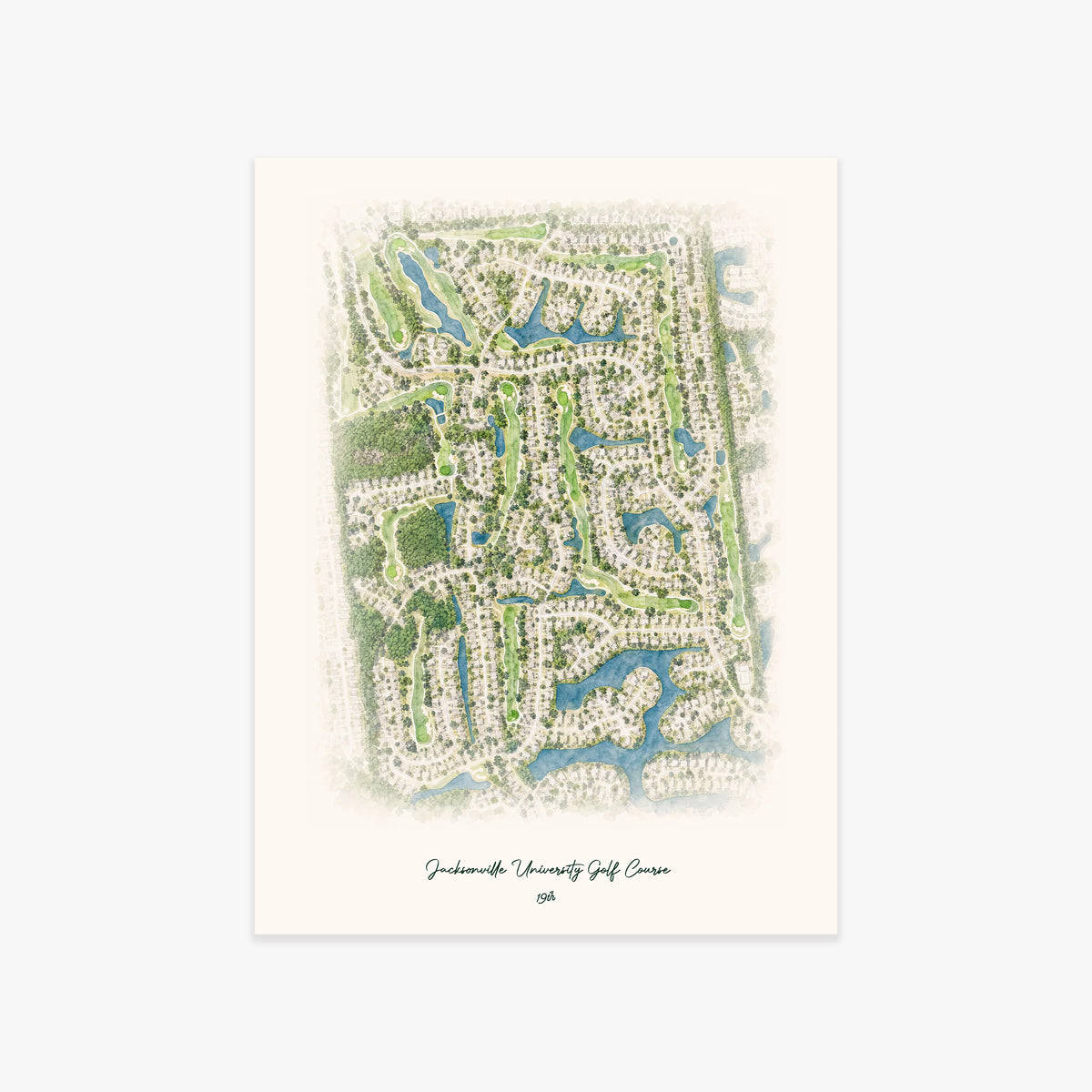 Jacksonville University Golf Course printed artwork