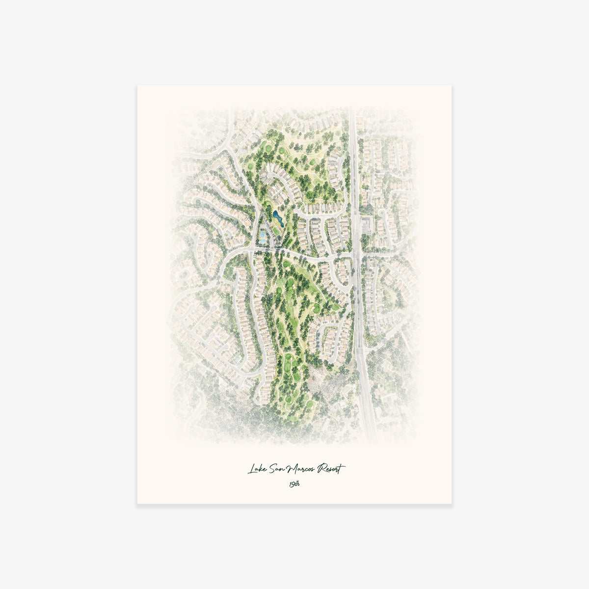 Lake San Marcos Resort printed artwork