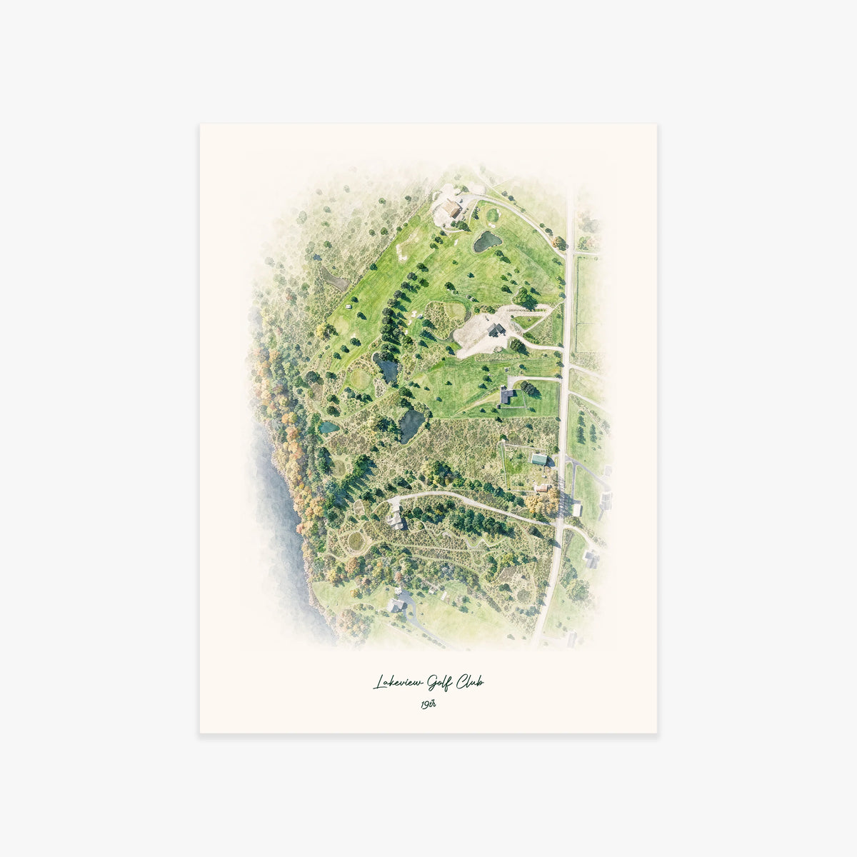 Lakeview Golf Club printed artwork