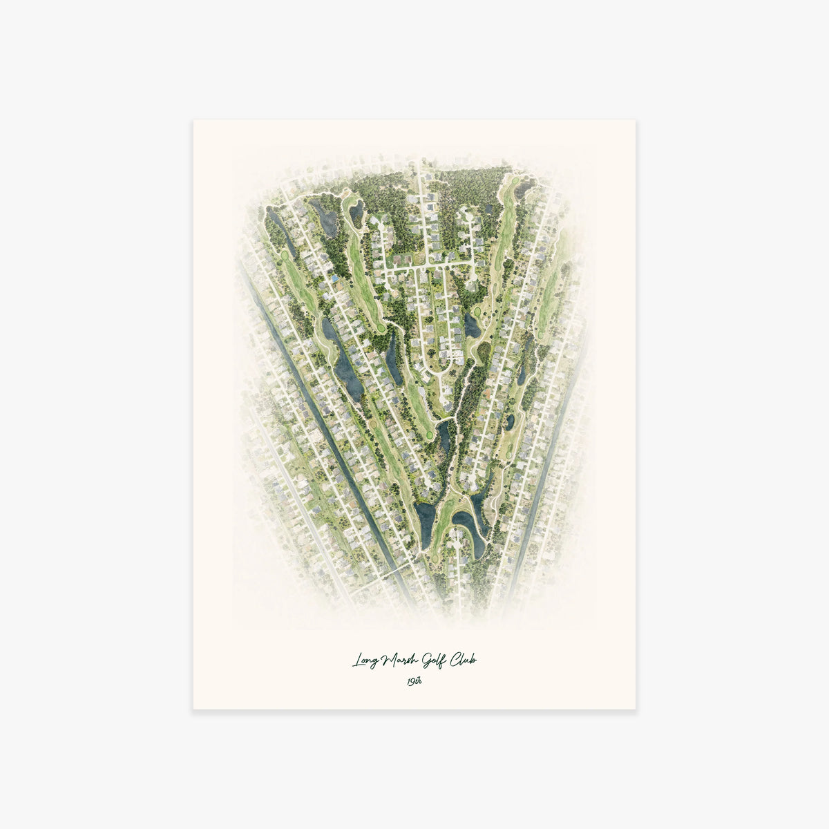 Long Marsh Golf Club printed artwork