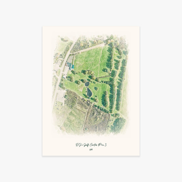 DJ's Golf Center Par 3 printed artwork