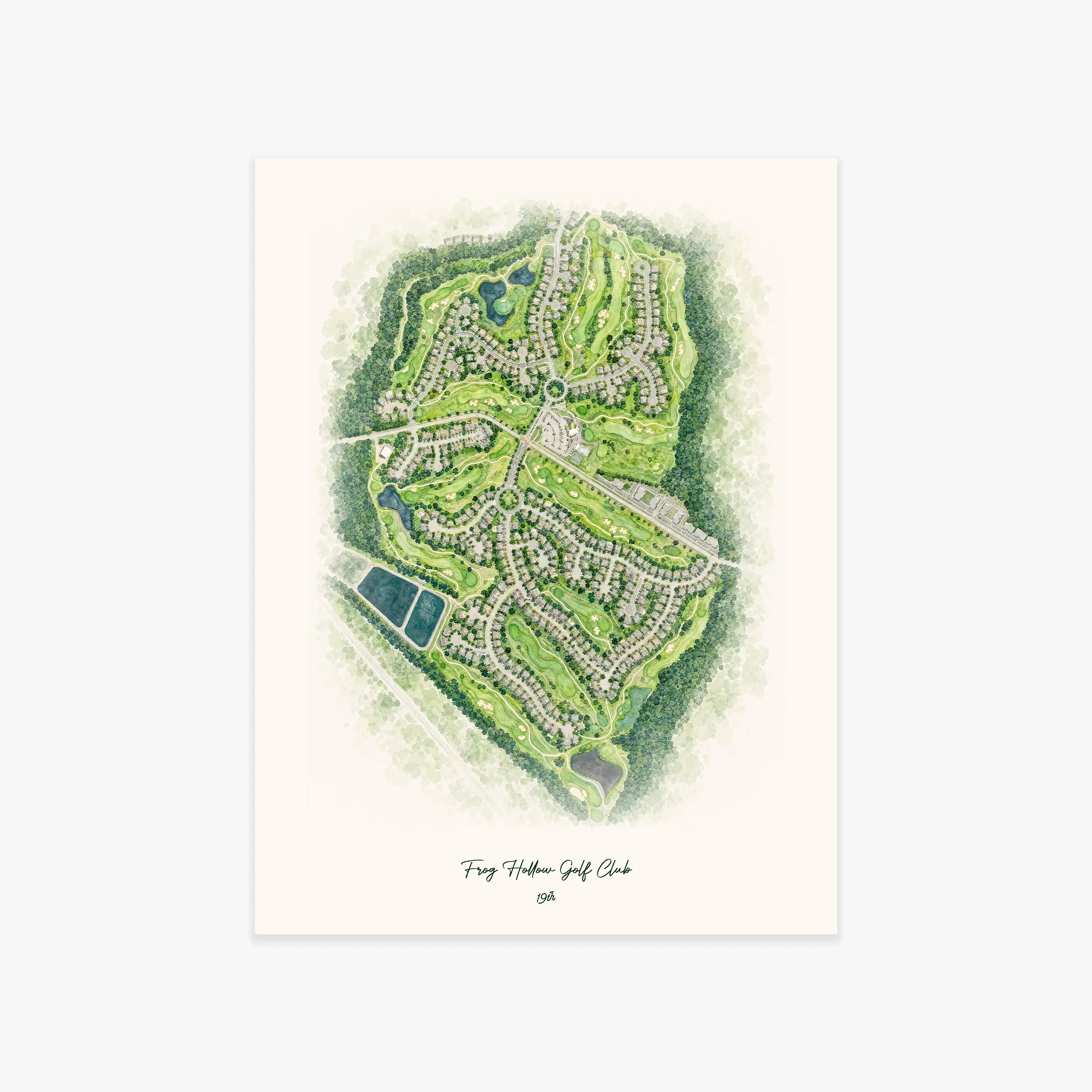 Frog Hollow Golf Club printed artwork