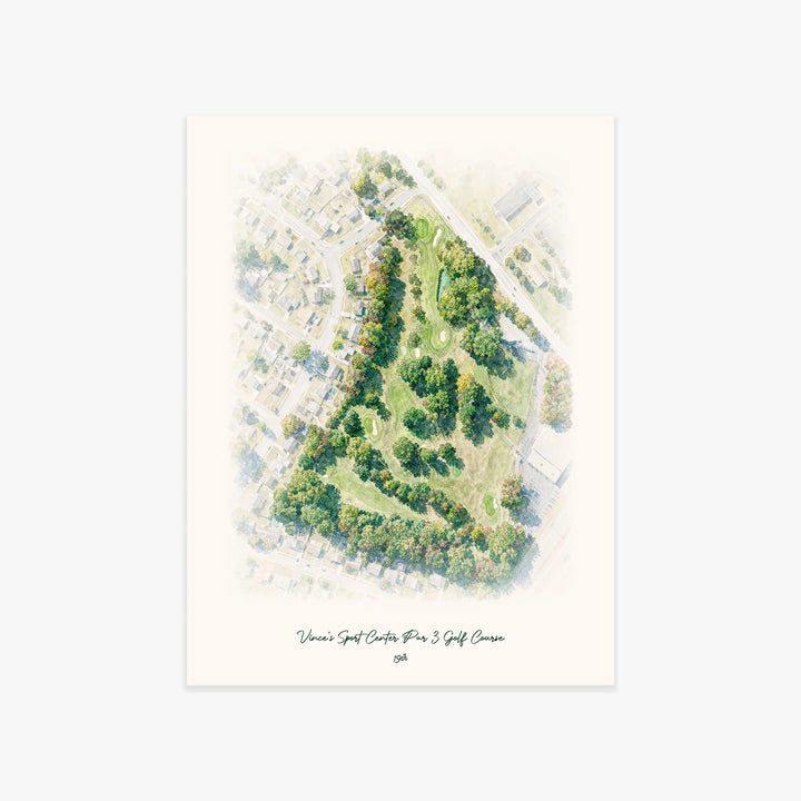 Vince's Sport Center Par 3 Golf Course printed artwork