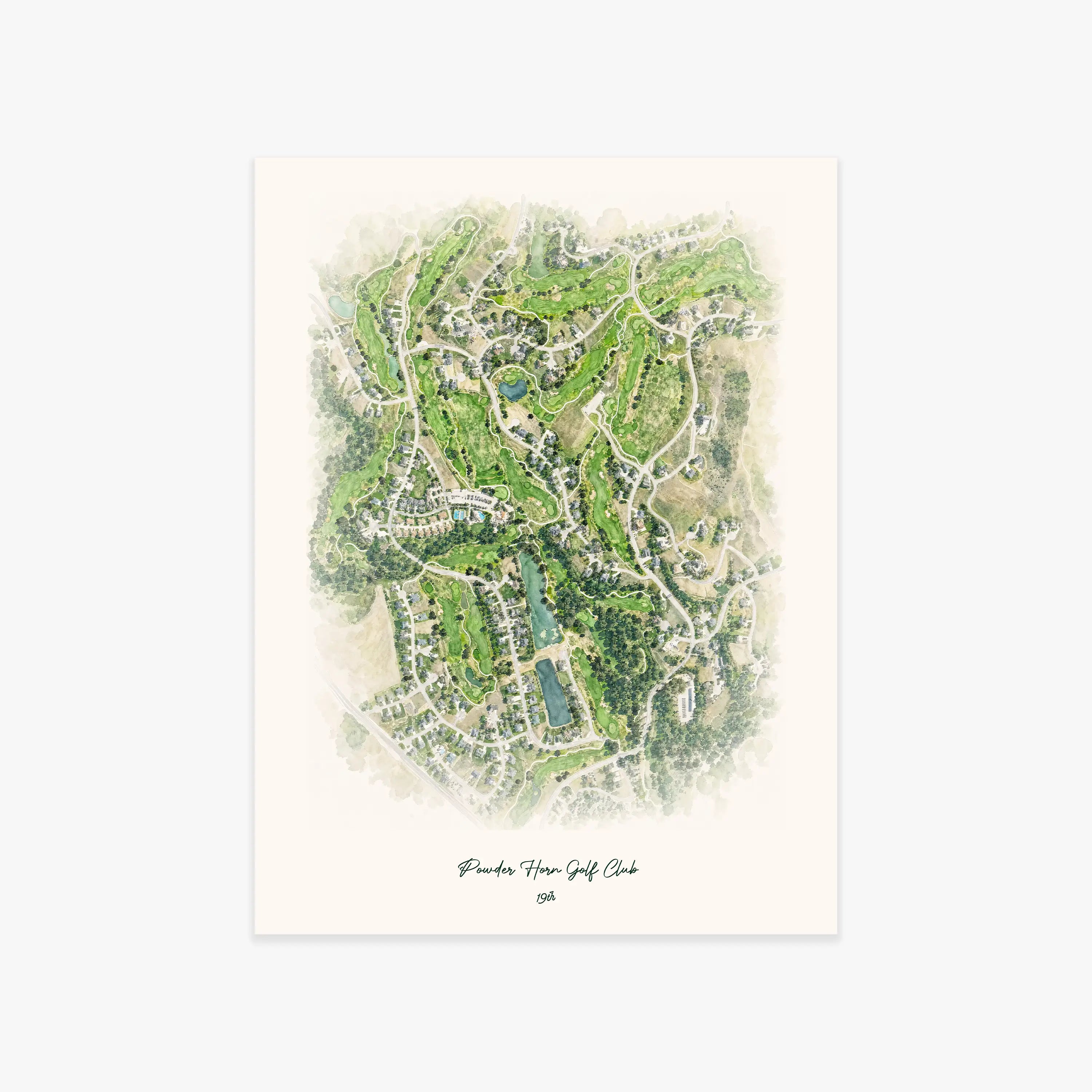 Powder Horn Golf Club printed artwork