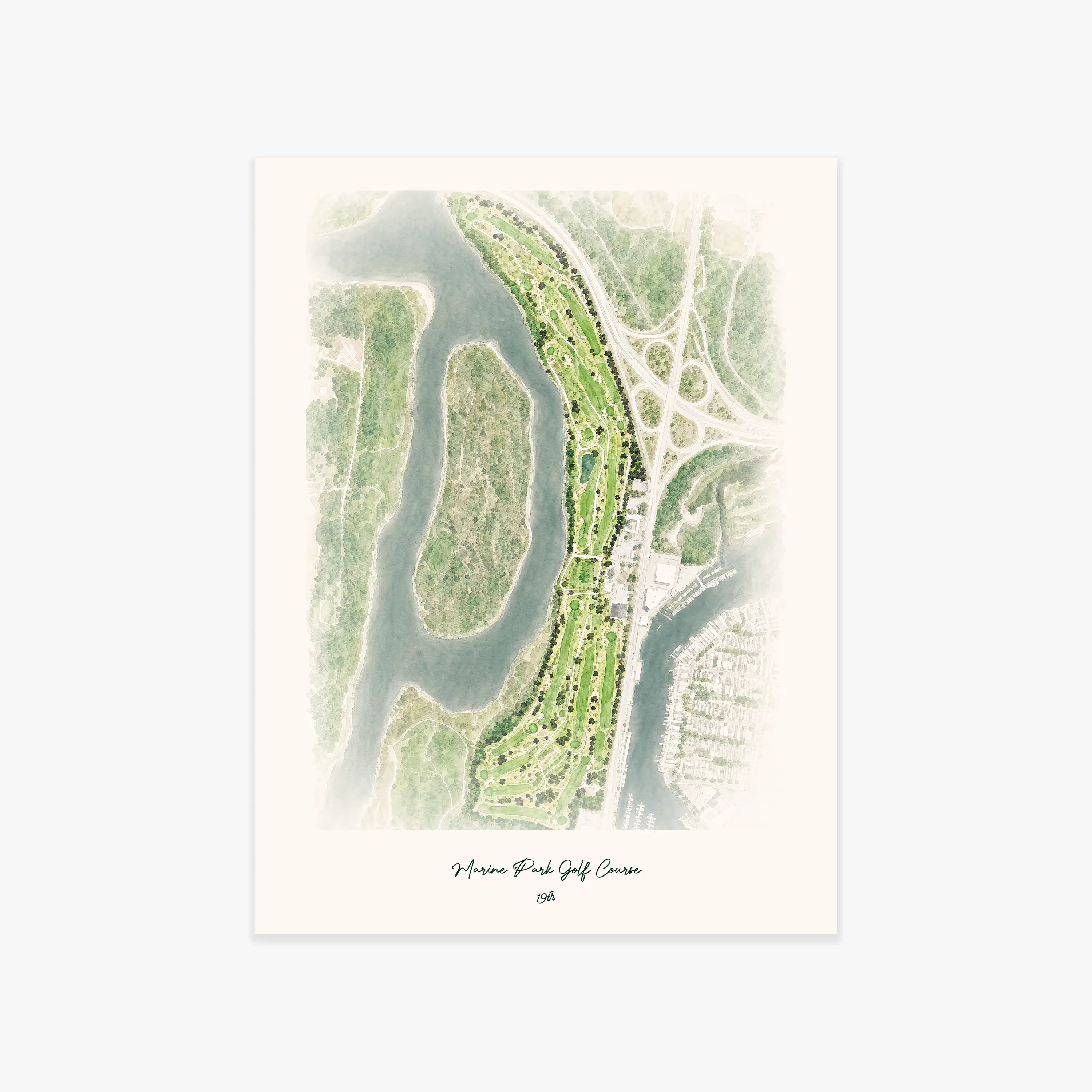Marine Park Golf Course printed artwork