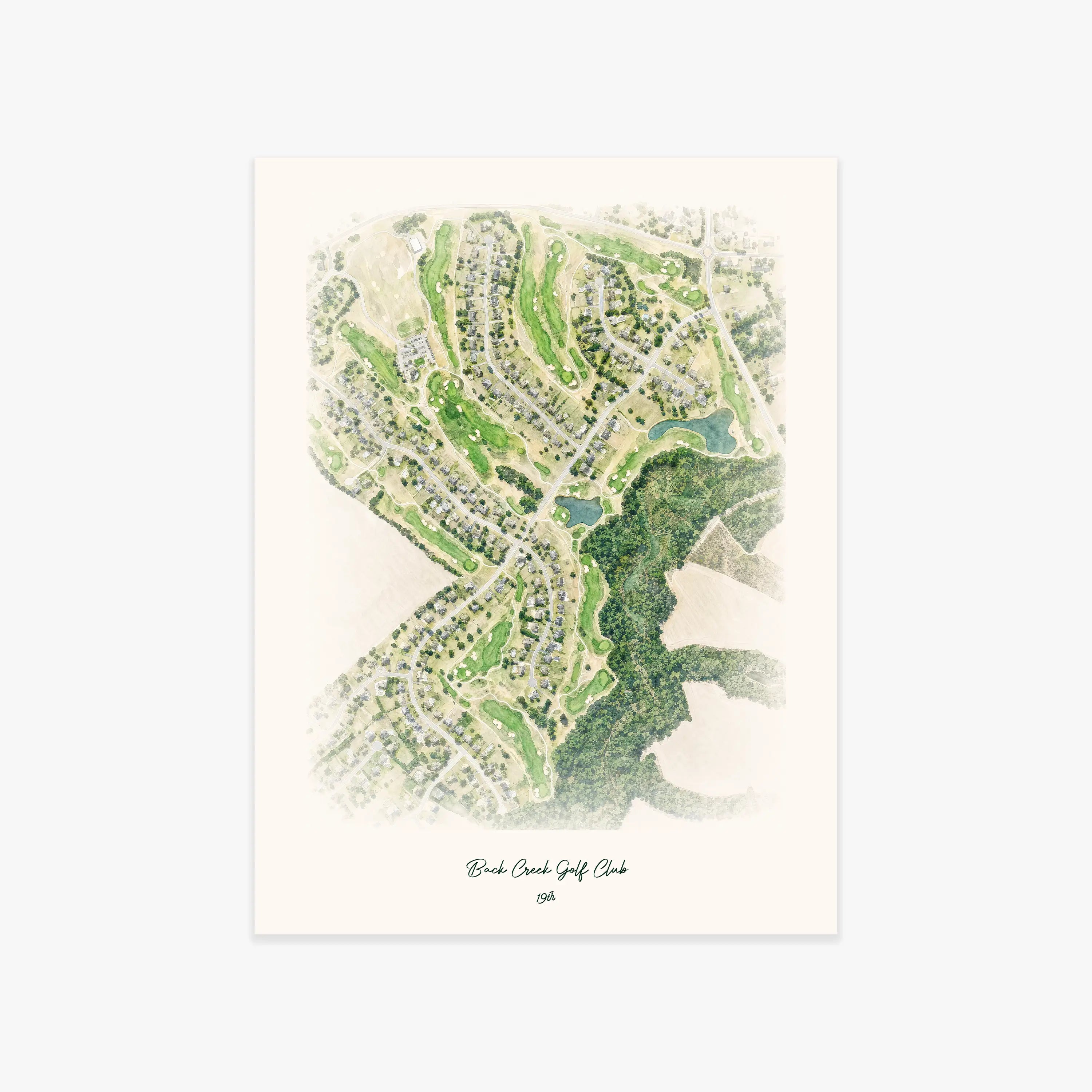 Back Creek Golf Club printed artwork
