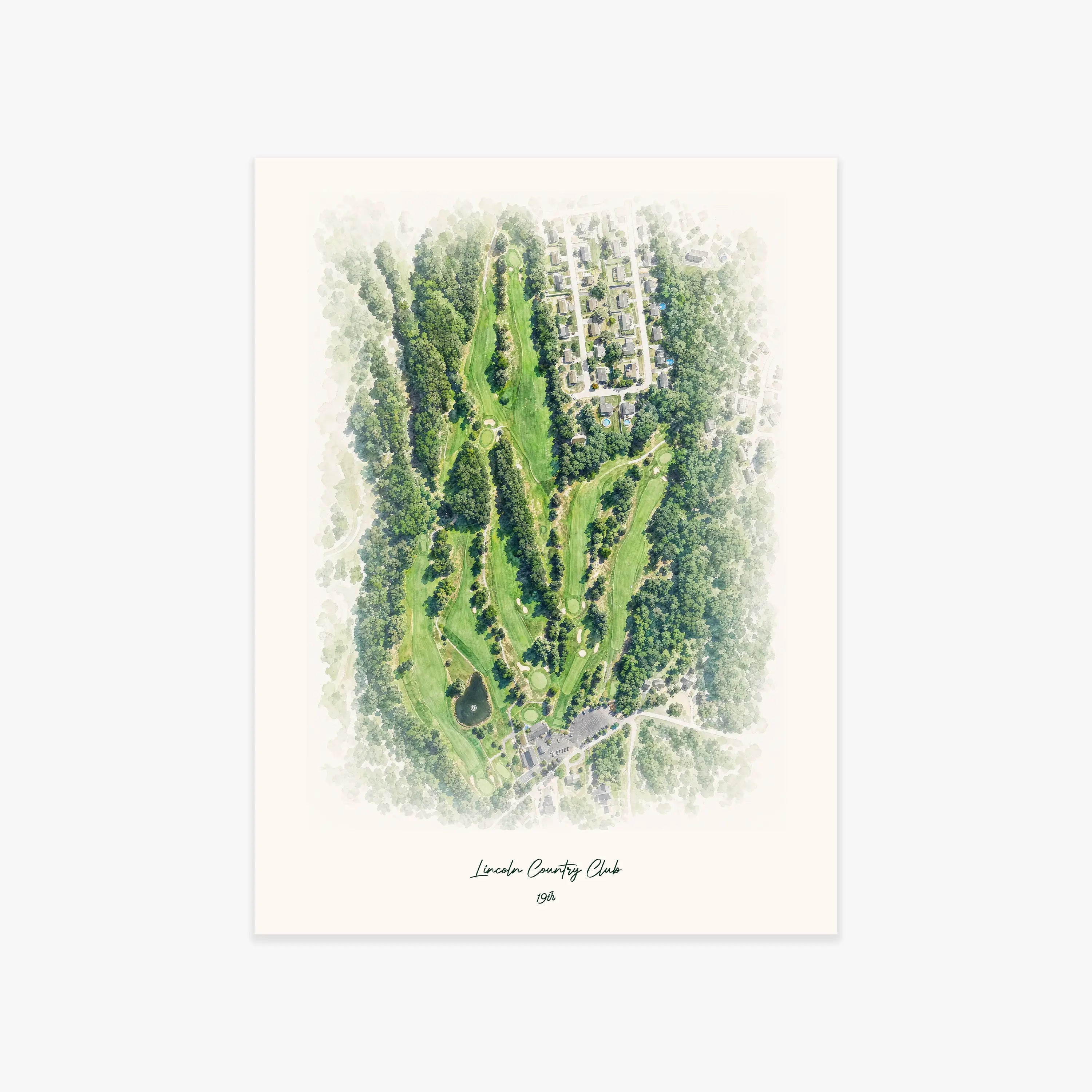 Lincoln Country Club printed artwork