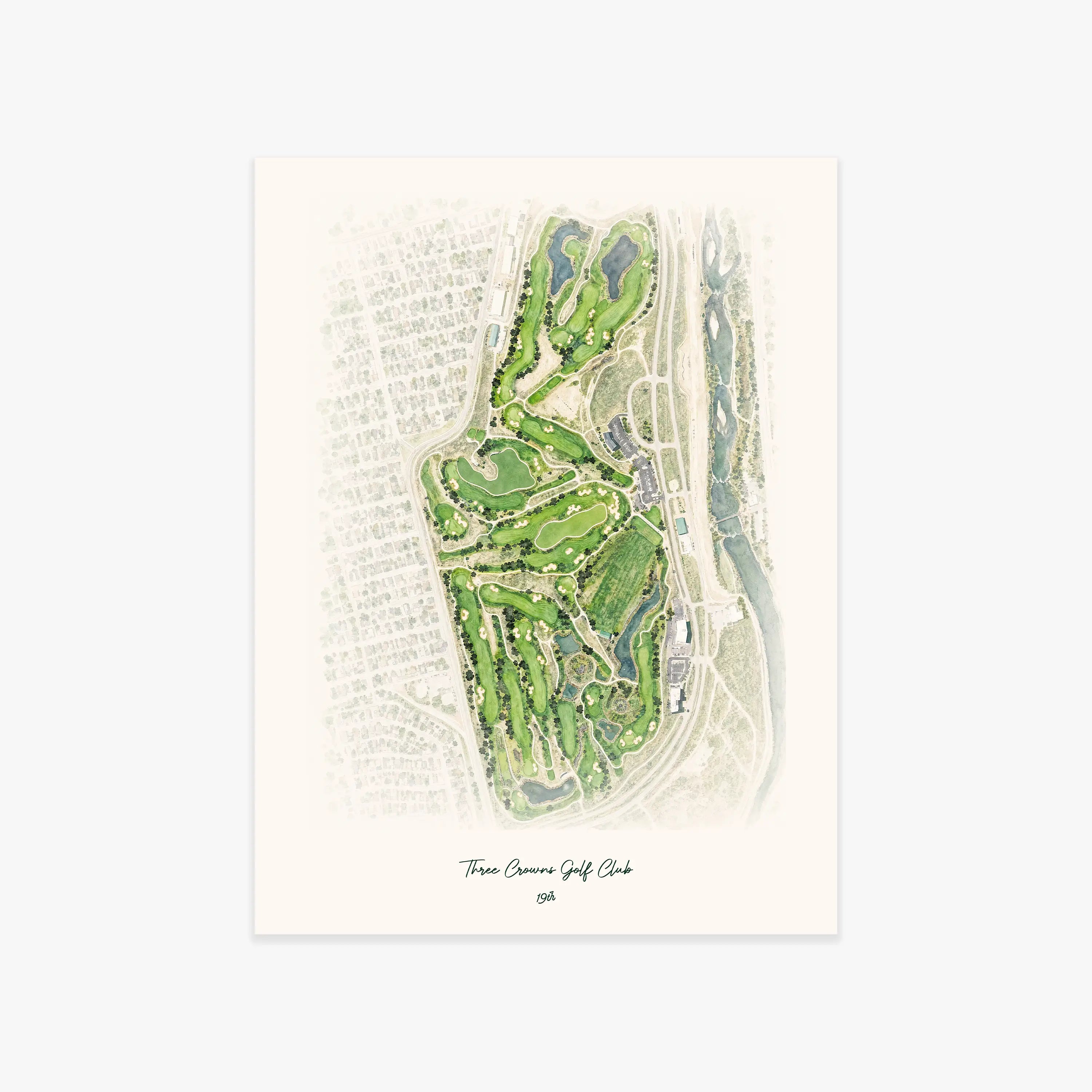 Three Crowns Golf Club printed artwork