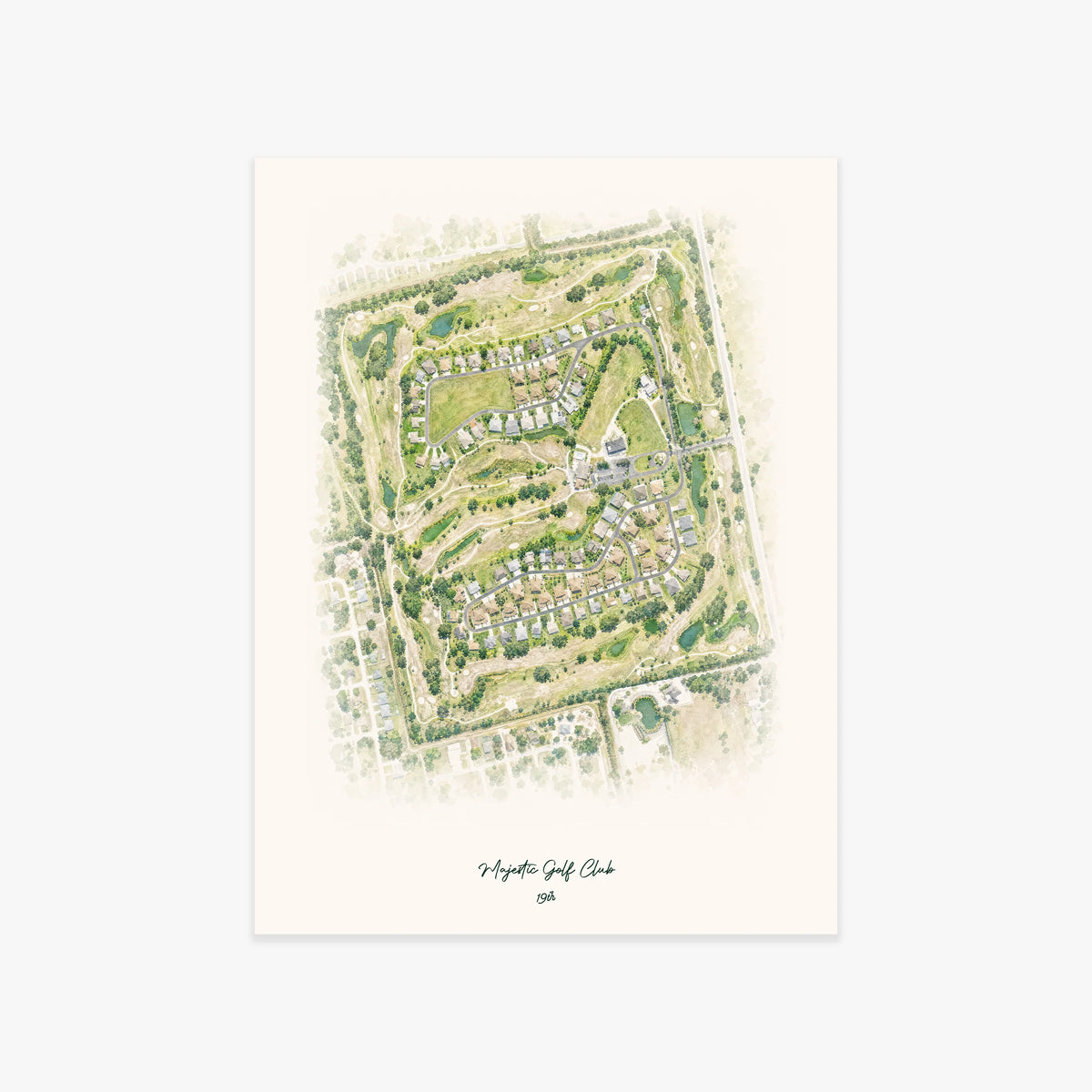 Majestic Golf Club printed artwork