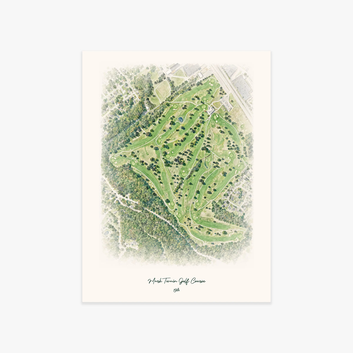 Mark Twain Golf Course printed artwork