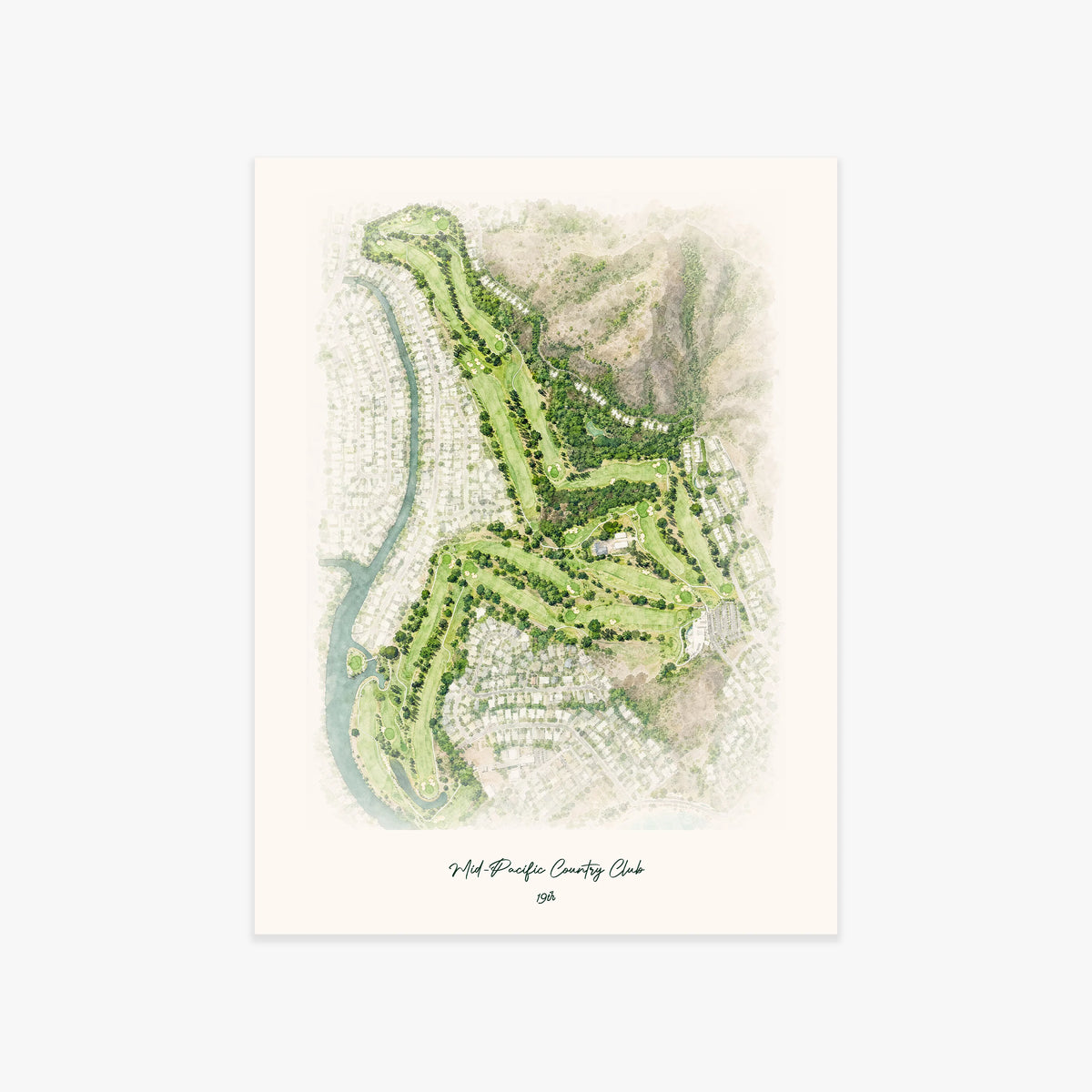 Mid-Pacific Country Club printed artwork