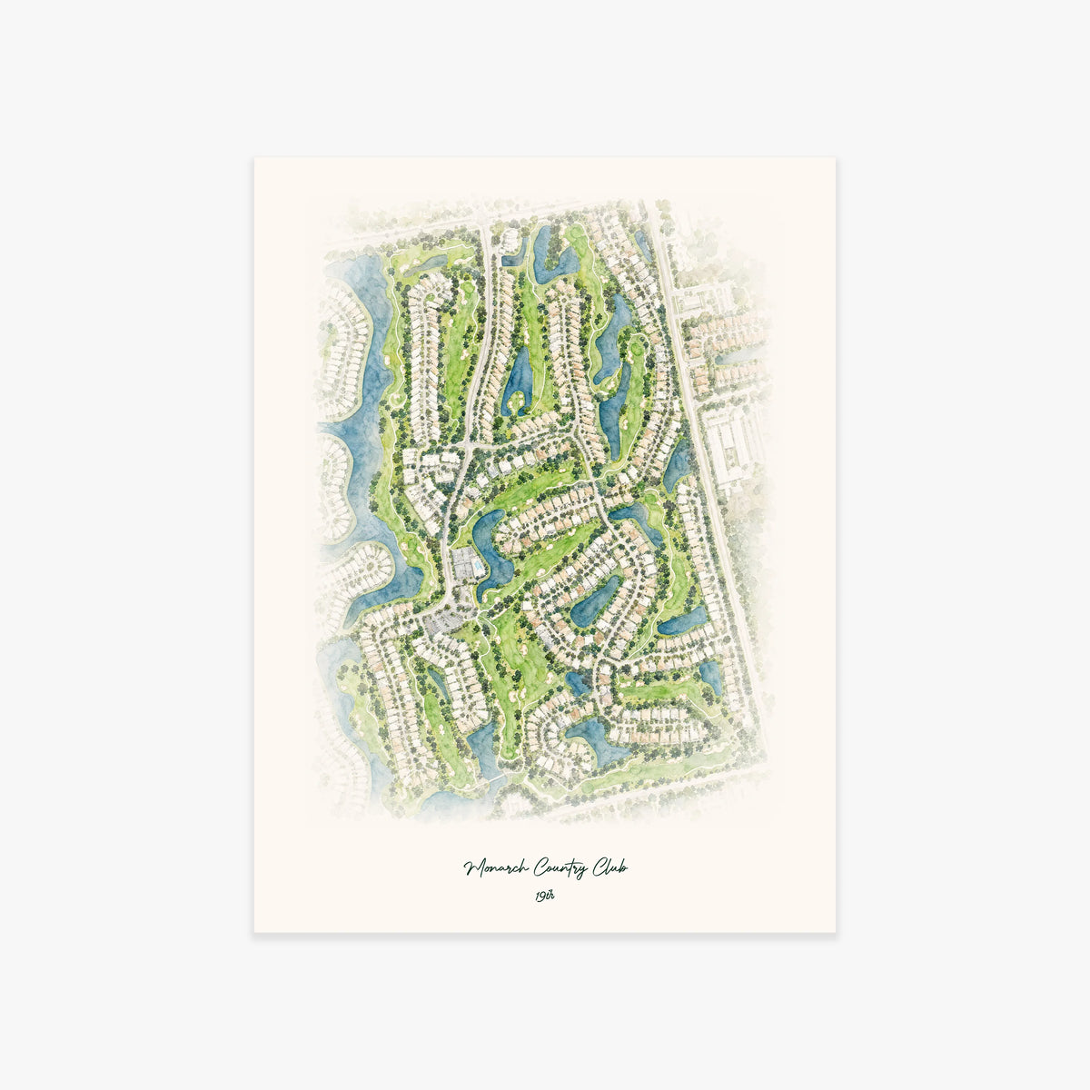 Monarch Country Club printed artwork