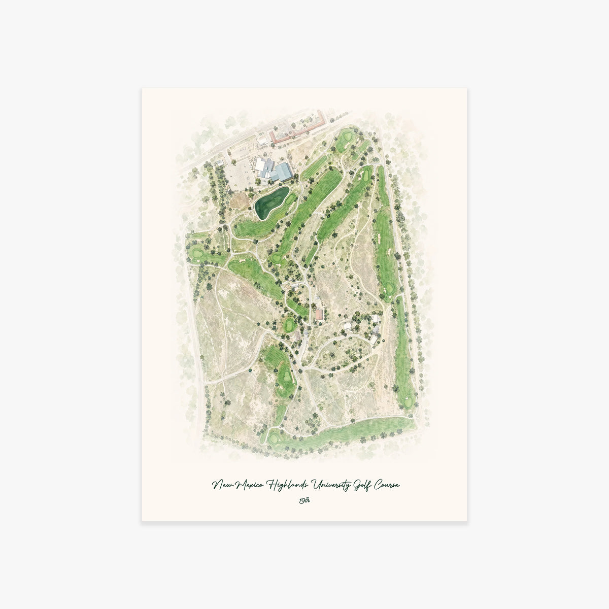 New Mexico Highlands University Golf Course printed artwork
