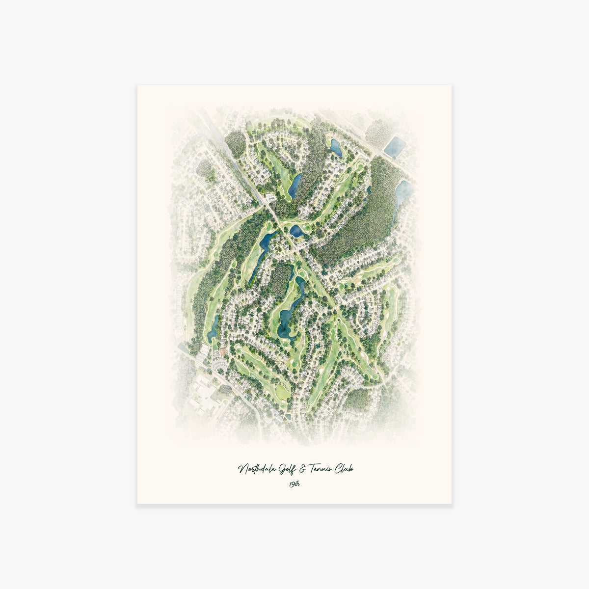 Northdale Golf & Tennis Club printed artwork