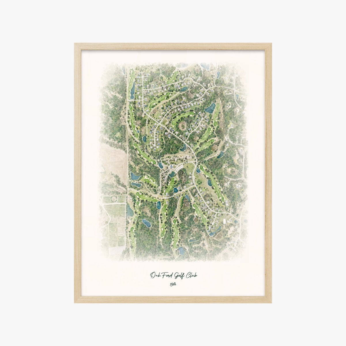 Oak Ford Golf Club wood frame