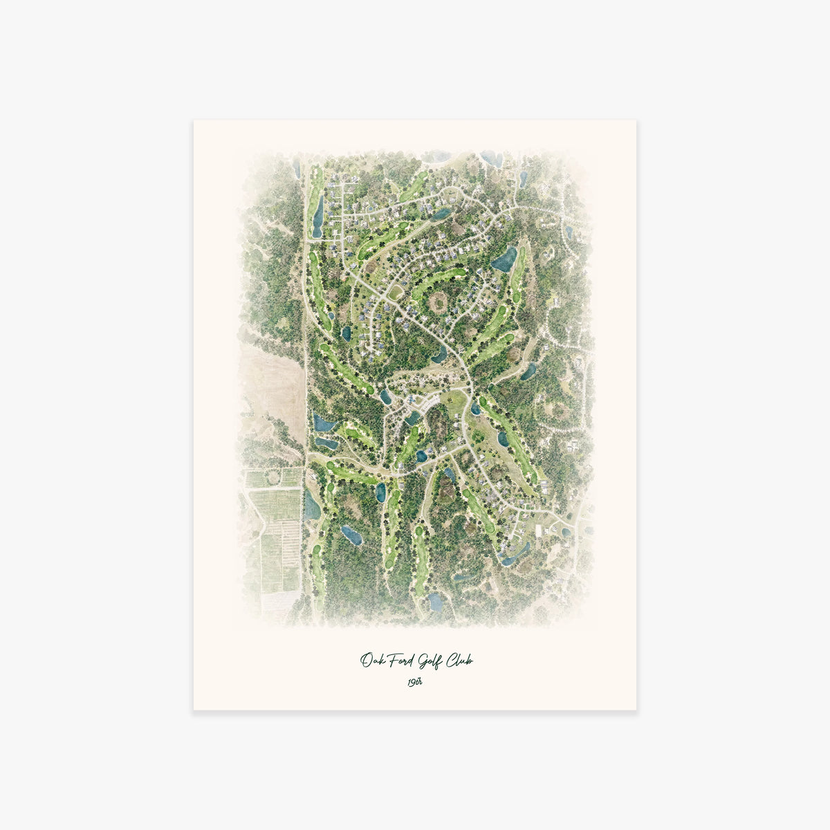 Oak Ford Golf Club printed artwork