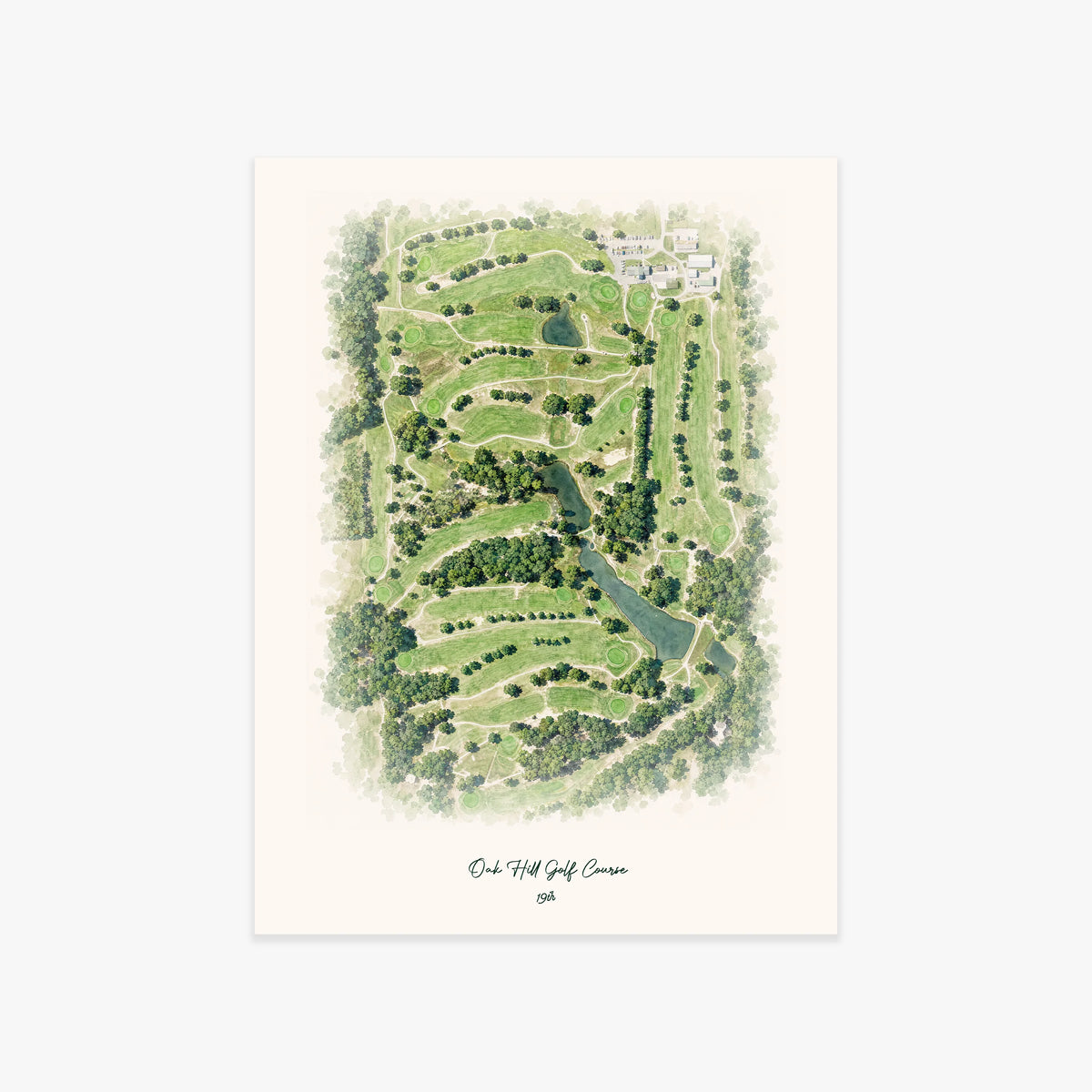 Oak Hill Golf Course printed artwork