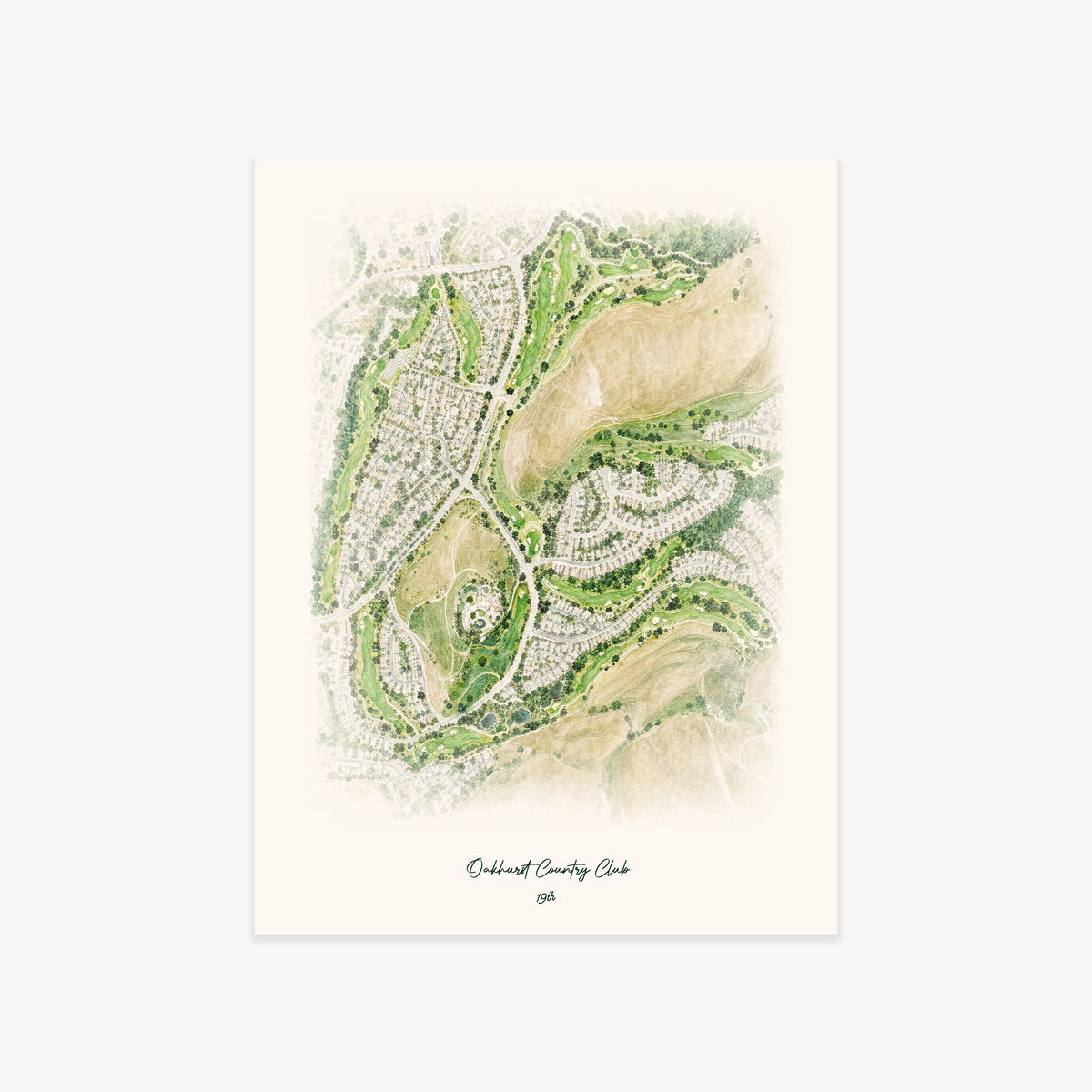 Oakhurst Country Club printed artwork