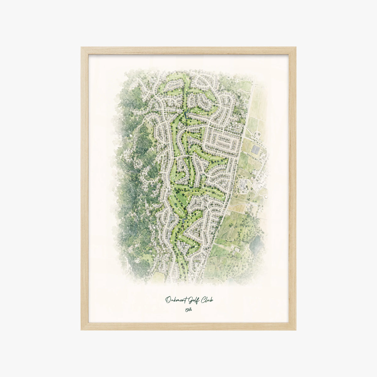 Oakmont Golf Club wood frame