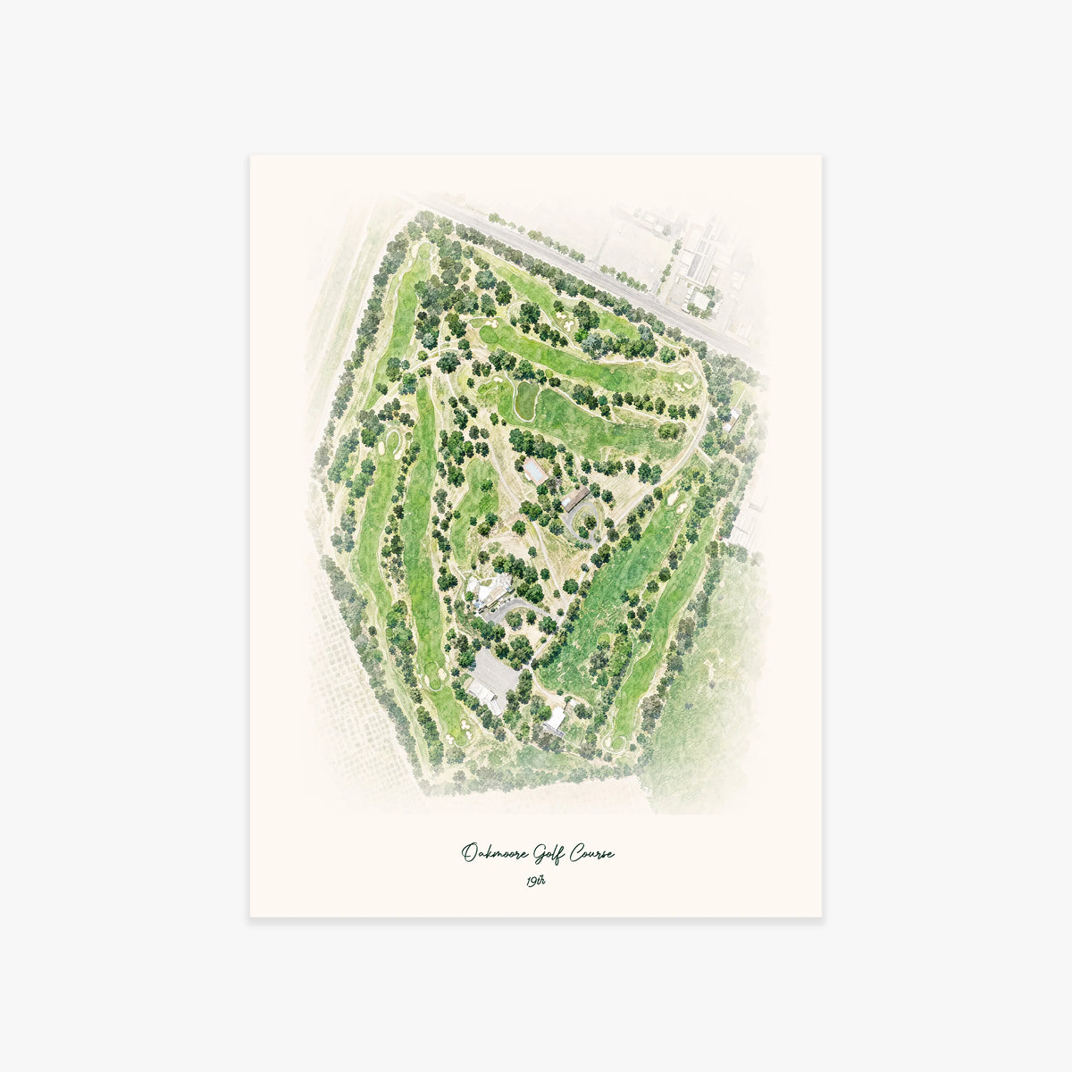 Oakmoore Golf Course printed artwork