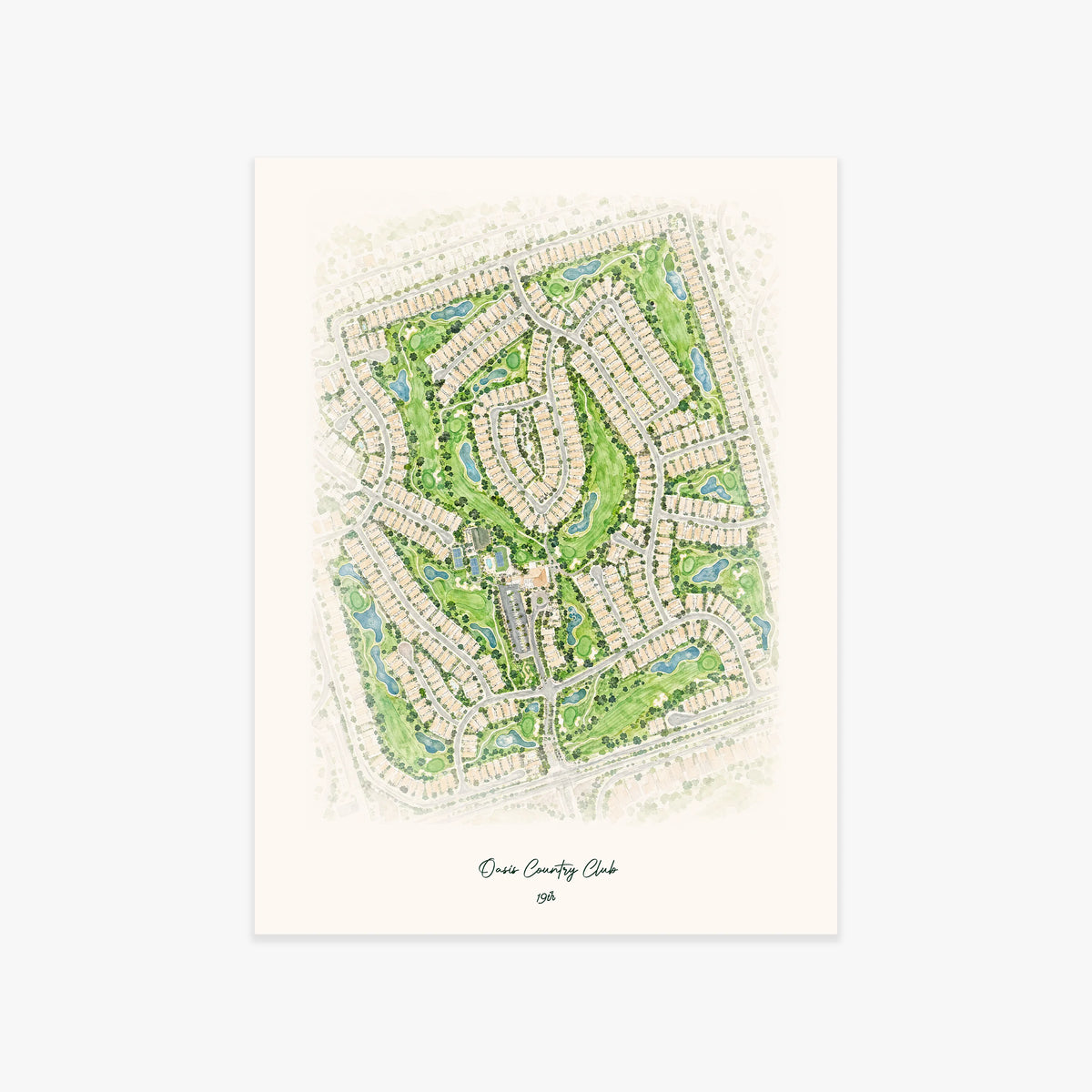 Oasis Country Club printed artwork