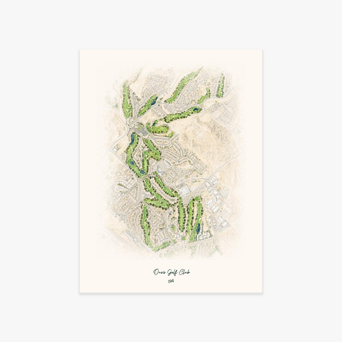 Oasis Golf Club printed artwork