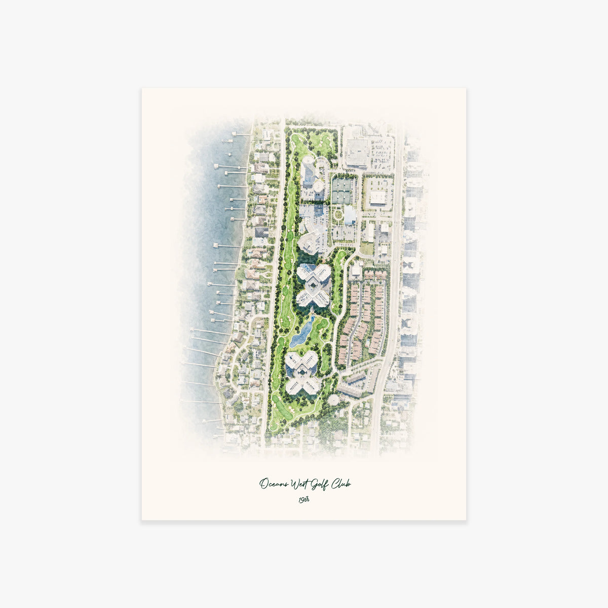 Oceans West Golf Club printed artwork