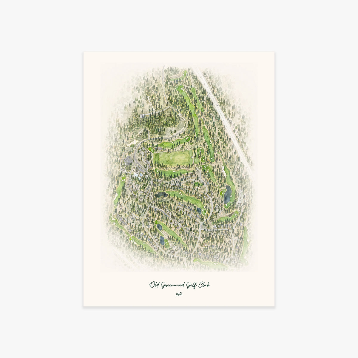 Old Greenwood Golf Club printed artwork