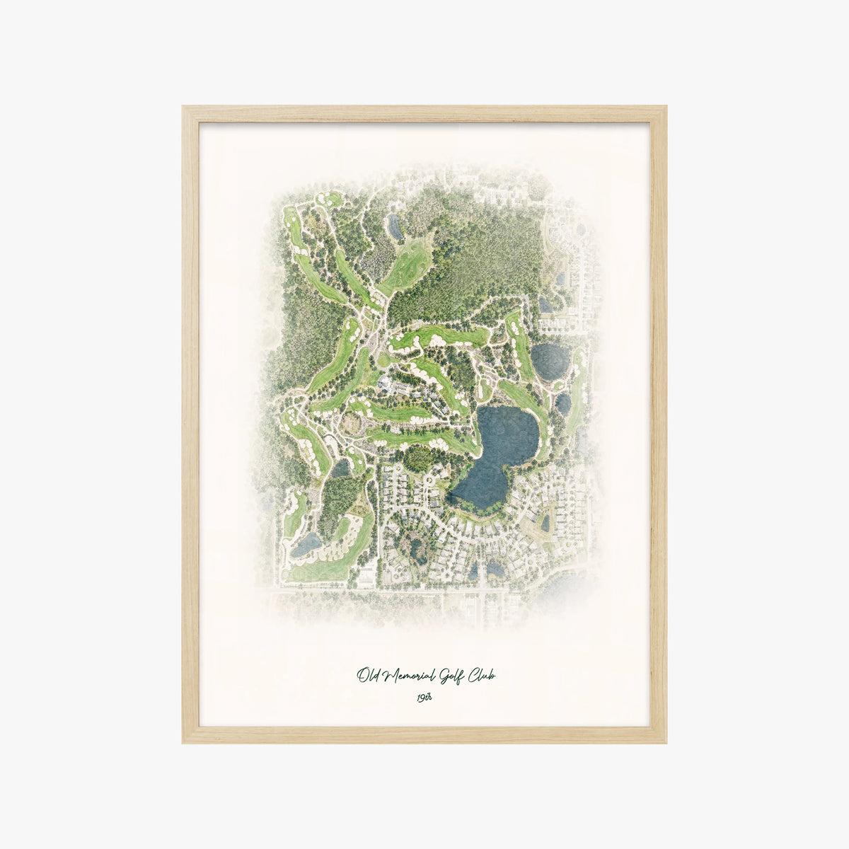Old Memorial Golf Club wood frame