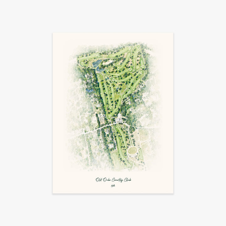 Old Oaks Country Club printed artwork