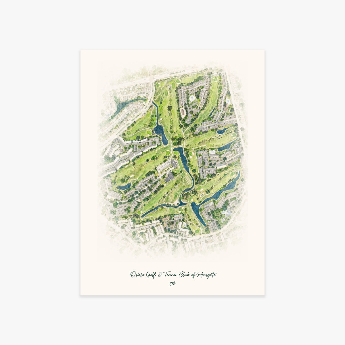 Oriole Golf & Tennis Club of Margate printed artwork
