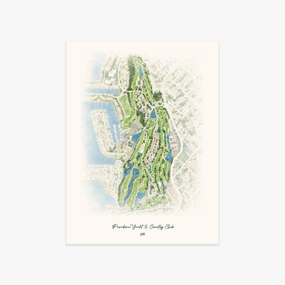 Pasadena Yacht & Country Club printed artwork