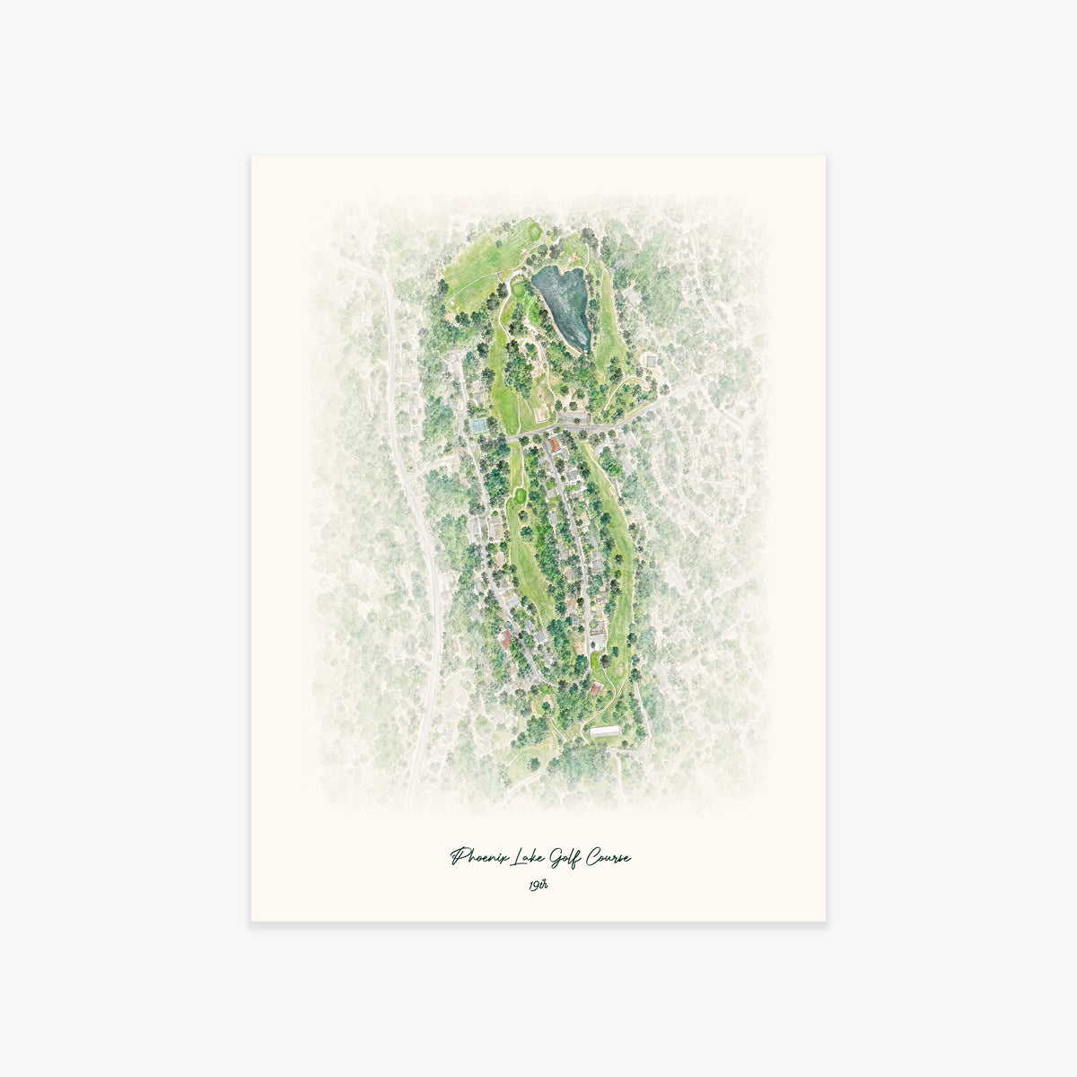 Phoenix Lake Golf Course printed artwork