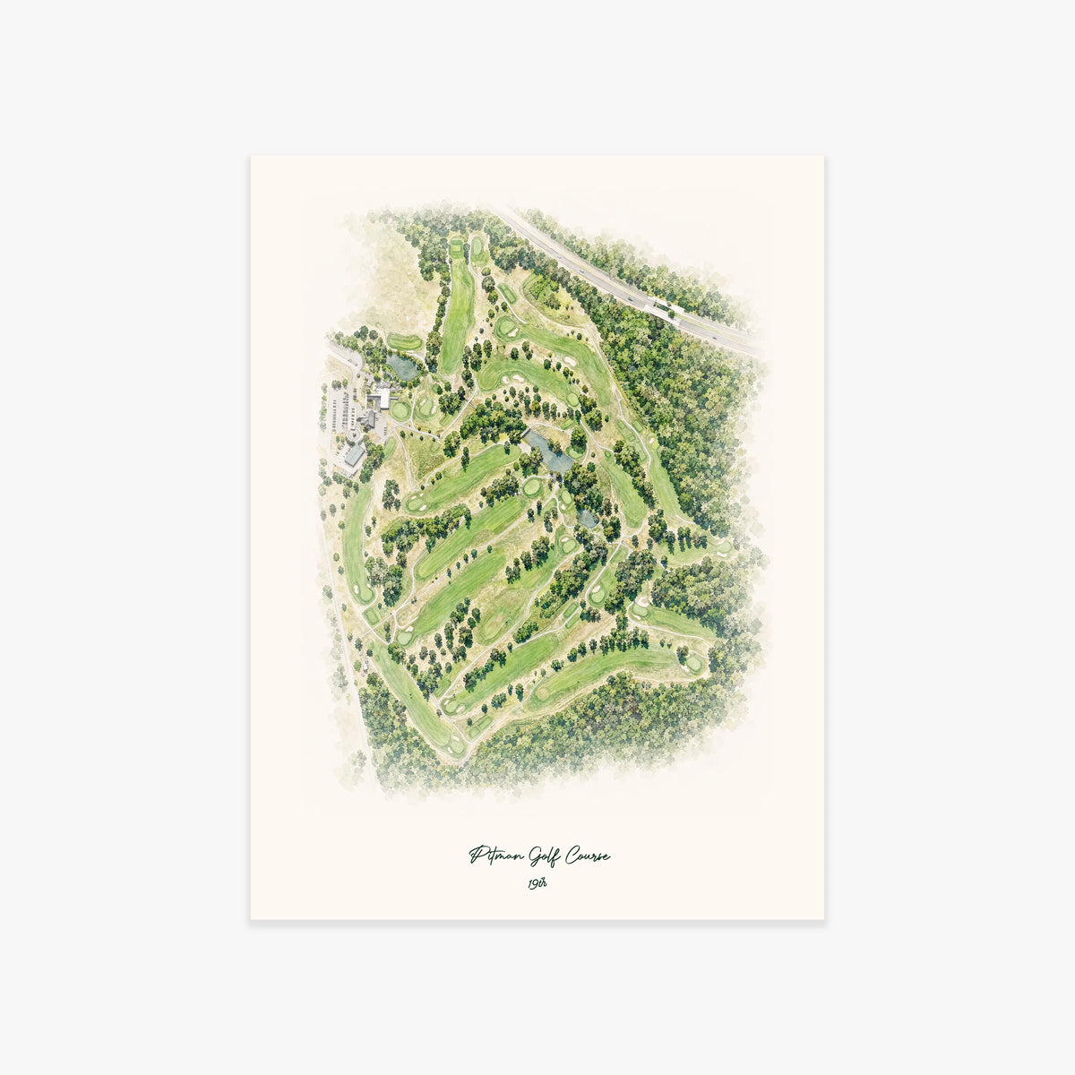 Pitman Golf Course printed artwork